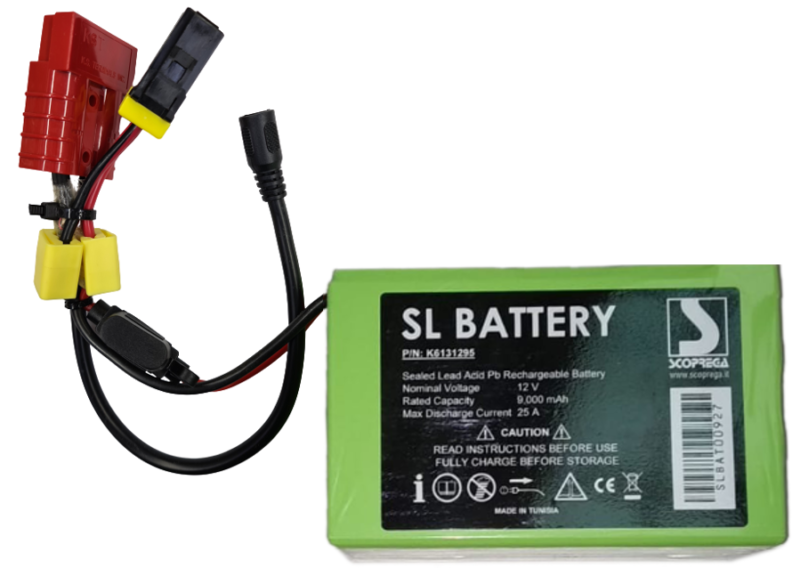 Lead-Akku 9 mAh inkl. Extra-Zusatzstecker montiert für ältere Modelle - komplett inkl. Ladegeraet - Passend für Sport Vibrations® Edition & Bravo/Scoprega Elektropumpen