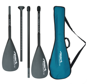 Sport Vibrations® 4 tlg. 100% FullCarbon SUP Paddel nkl. 2.Paddelblatt mit Kajakfunktion inkl Tasche (Mittel)